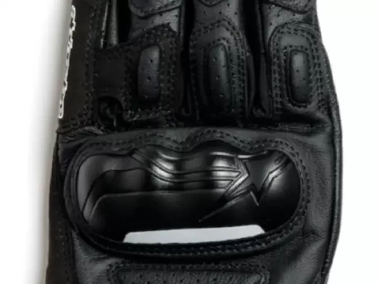 Close-up of motorcycle gloves reinforcement feautures