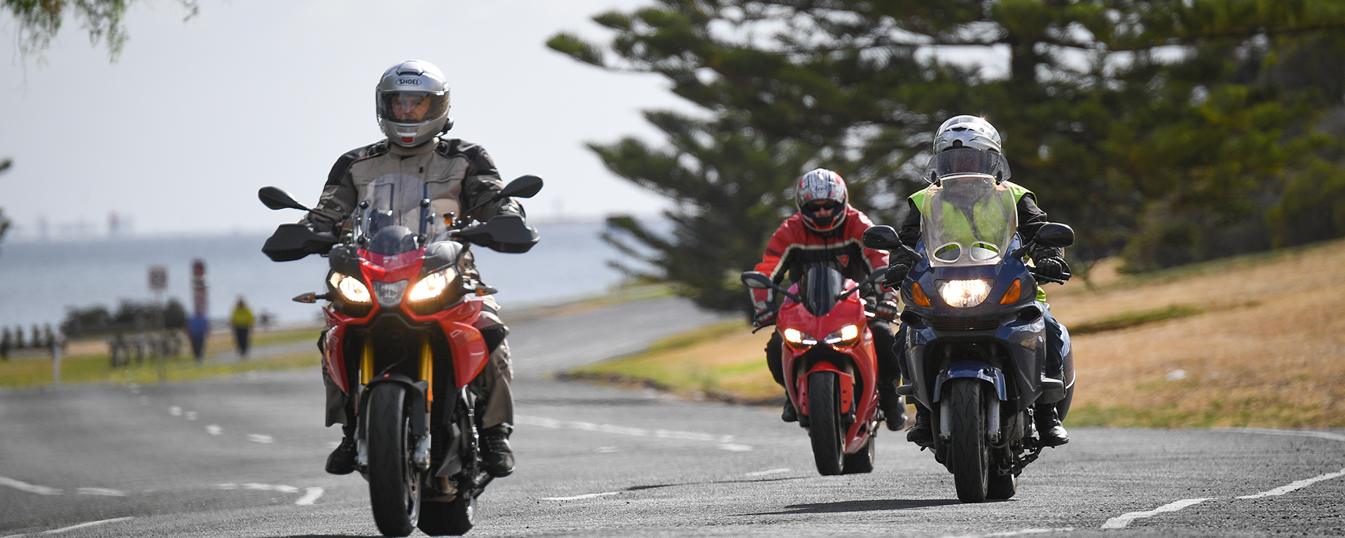 Motorbikes on road